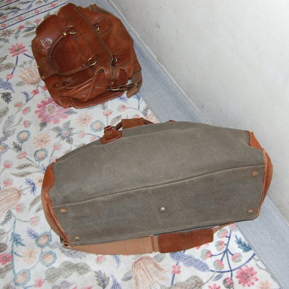 lot of 2 Ghurka No. 192 & NO .18 Ghurka Duffle Bag Leather and Canvas Vintage - Picture 6 of 15